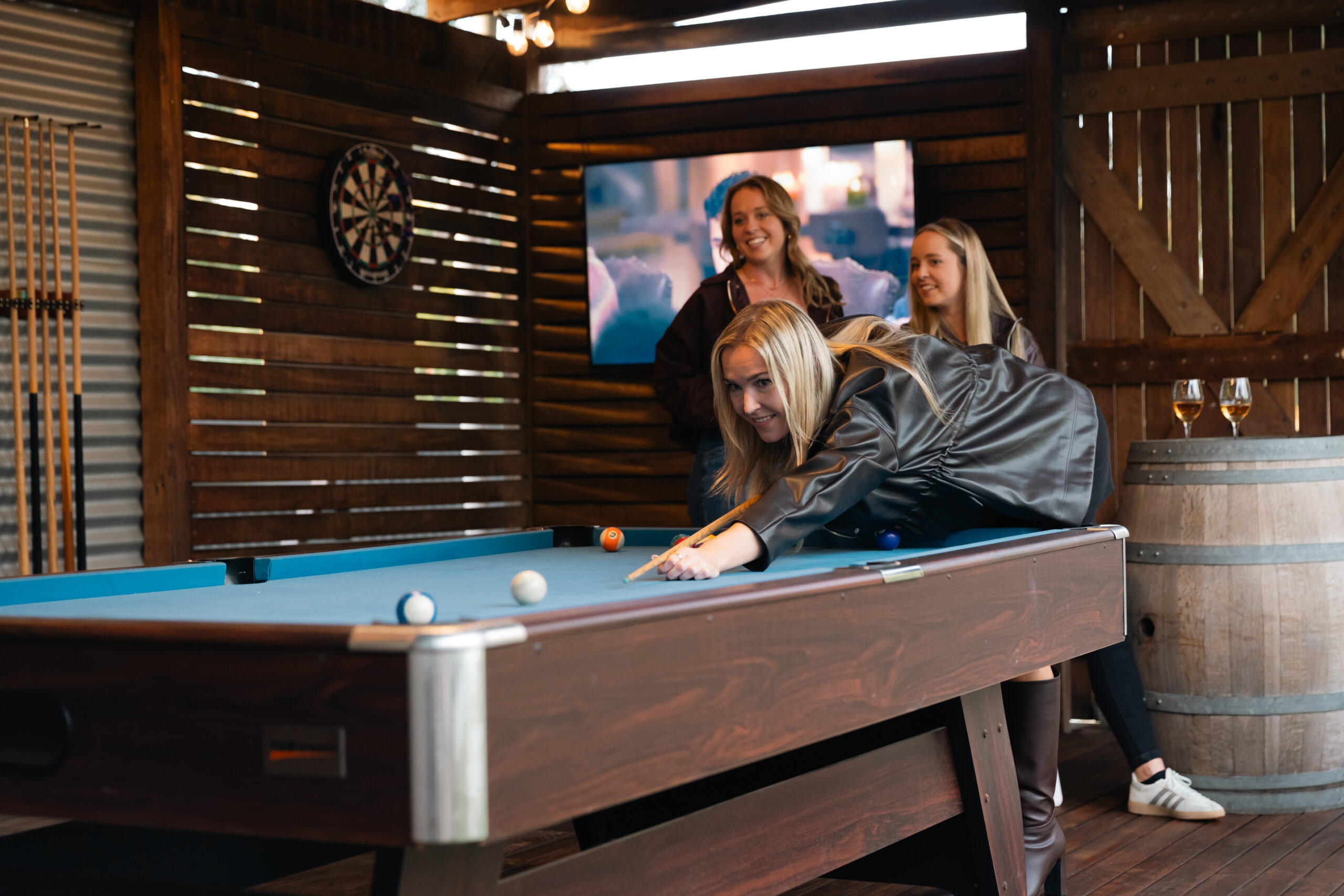 Covered Games + Entertainment Area with Pool Table